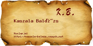 Kaszala Balázs névjegykártya