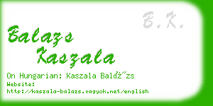 balazs kaszala business card